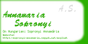 annamaria sopronyi business card
